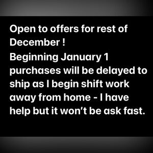 December Sale - offers on bundles welcome.